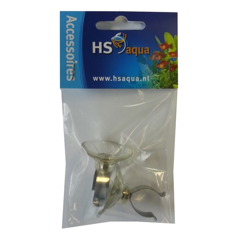 HS Aqua transparent suction cup + metal clamp 12-16mm per 2 pcs.