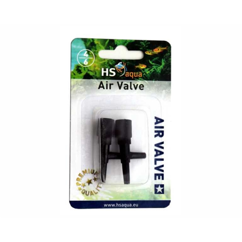 Hs Aqua luchtkraan 4-6mm 2 st. zwart